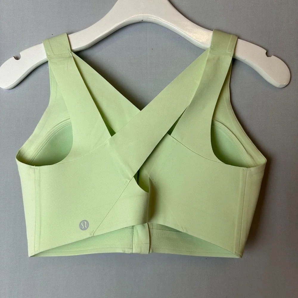 Lululemon Bra Womens 32C Green Sports Enlite Front Zip High Support Running - Picture 7 of 13